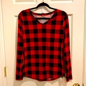 Plaid Printed Stretchy T-shirt